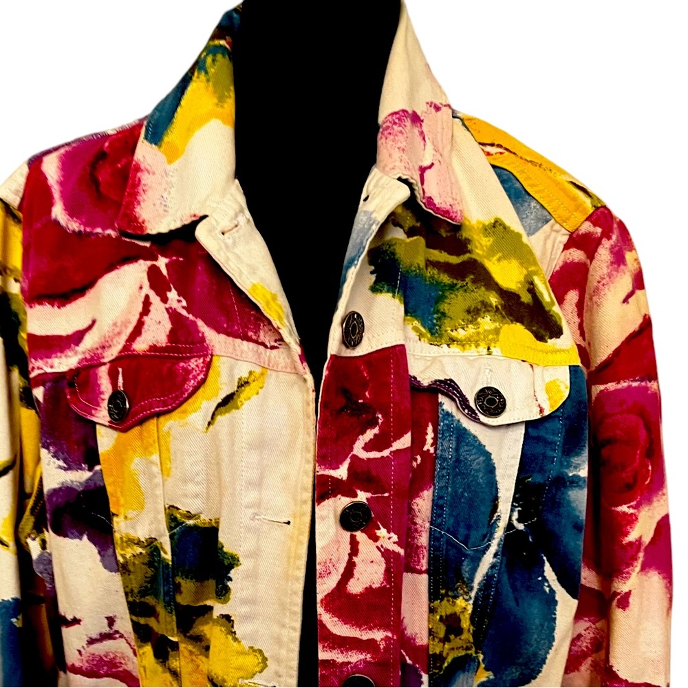Chico’s size 3 multi colored jacket.  You can dress it up or down.